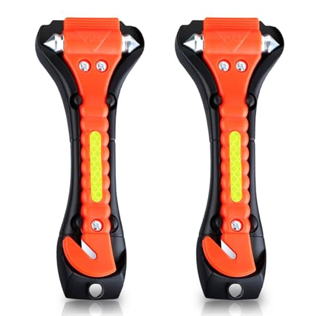 Alt view image 5 of 5 - Car Glass Breaker with Seat Belt Cutter - Automotive Safety Hammer - Emergecy Escape Tool, Car Autoaccessory Metal Window Hammer, Vehicle Hard Aluminium Alloy Head Design(Silver)