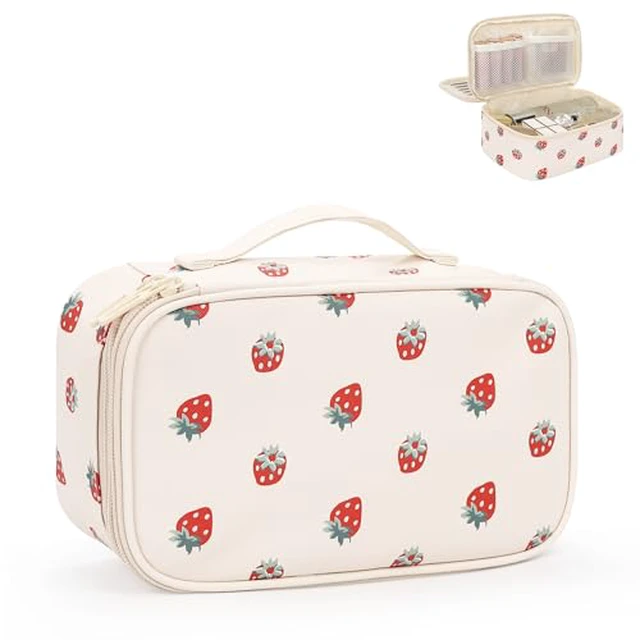 Alt view image 2 of 7 - Small Makeup Bag, 2 Layers Make Up Bag for Women Girls