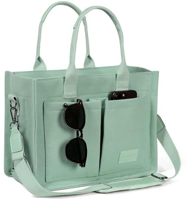 Alt view image 6 of 7 - Tote Bag for Women with Zipper Closure & Individual Compartments for Work College for Teacher & Nurse
