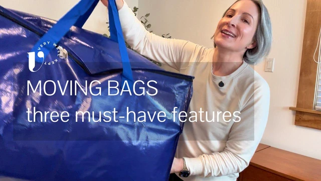 Alt view image 5 of 6 - 4 Pack Blue Moving Bags, 24 Gal Large Storage Totes for College