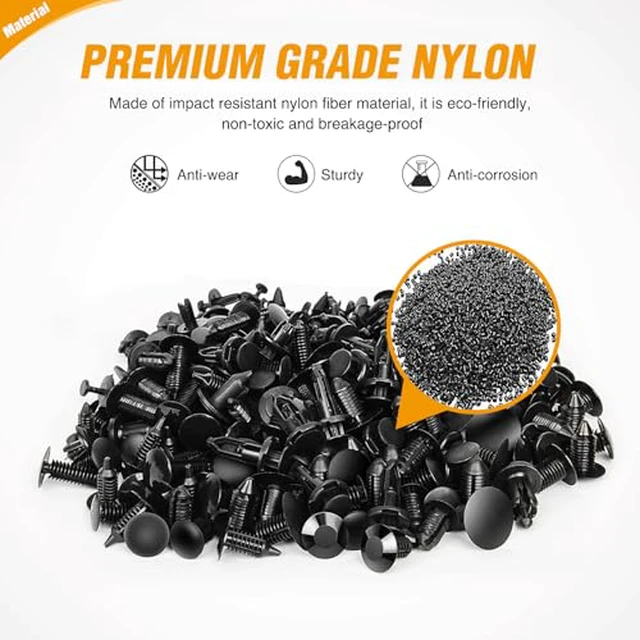 Alt view image 6 of 6 - 240PCS Bumper Retainer Clips Car Plastic Rivets Fasteners Push Retainer Kit 12 Popular Sizes Auto Push Pin Rivets Set -Door Trim Panel Fender Clips for GM Ford Toyota Honda Chrysler