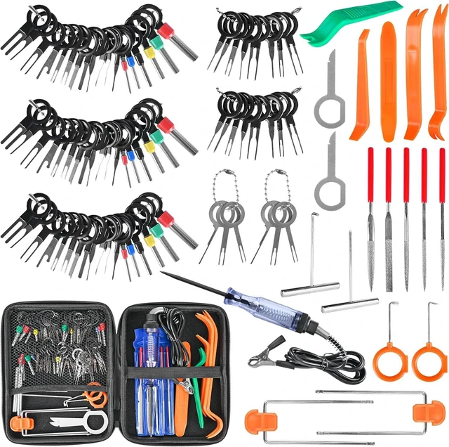 Main image of Terminal Removal Tool Kit 96 Pcs Depinning Tool Electrical Connector Pin Removal Tool Kit Pin Extractor Tool Set Wire Terminal Release for Automotive Car Household Devices