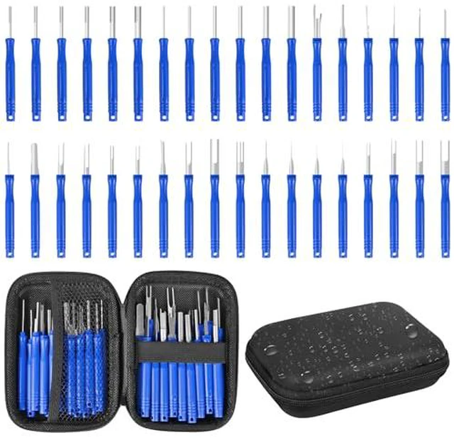 Alt view image 5 of 5 - Terminal Removal Tool Kit 96 Pcs Depinning Tool Electrical Connector Pin Removal Tool Kit Pin Extractor Tool Set Wire Terminal Release for Automotive Car Household Devices