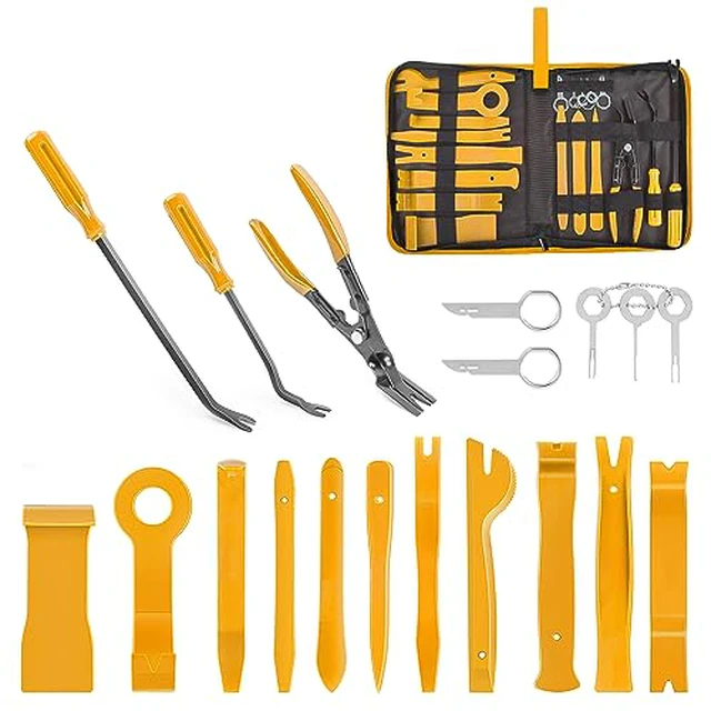 Alt view image 5 of 5 - GRC-49 19Pcs Trim Removal Tool Set & Clip Plier Upholstery Remover Nylon Car Panel Removal Set with Portable Storage Bag
