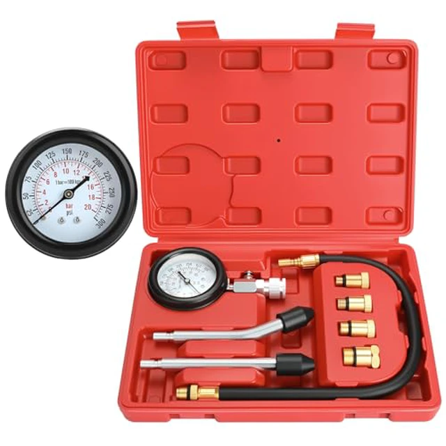 Alt view image 2 of 6 - HW0130 8pcs Petrol Engine Cylinder Compression Tester Kit Automotive Tool Gauge