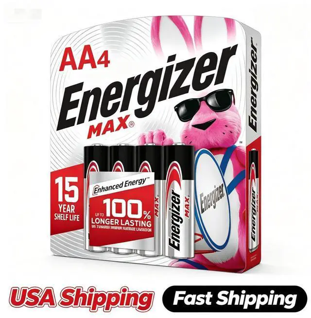 Main image of Energizer MAX AA Alkaline Batteries, Double A LongLasting AllPurpose Battery, 4 Count