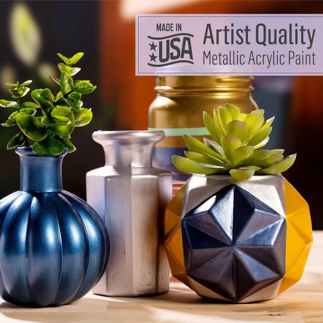 Alt view image 2 of 7 - FolkArt Metallic Acrylic Paint, Sashara Gold, 2oz, 577