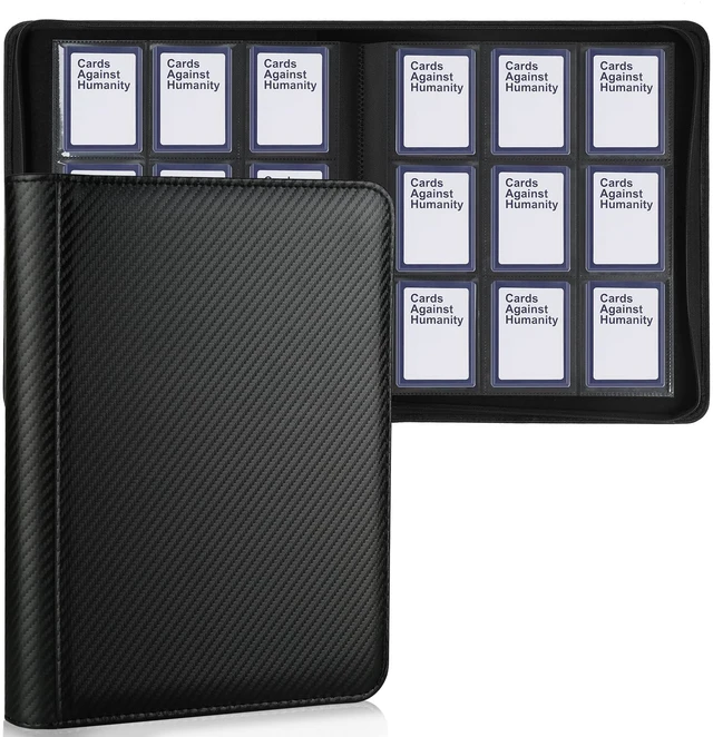 Main image of Toploader Storage Binder 9 Pocket Ringless Side Loading, Fits 288 Standard 3"4" Hard Top Loaders, PU Fixed Page Zipper Card Album for TCG Sports Cards, Carton Black