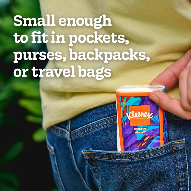 Alt view image 5 of 6 - Kleenex On-The-Go Facial Tissues, 8 Travel Packs of 10 Tissues Each