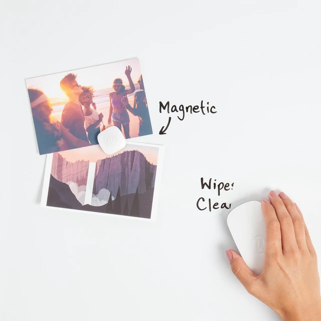 Alt view image 2 of 6 - U Brands Contempo Magnetic Mini Whiteboard, 8.5" x 11", White Modern Frame, Dry Erase Board for Fridge & Locker, Includes Marker & Magnet