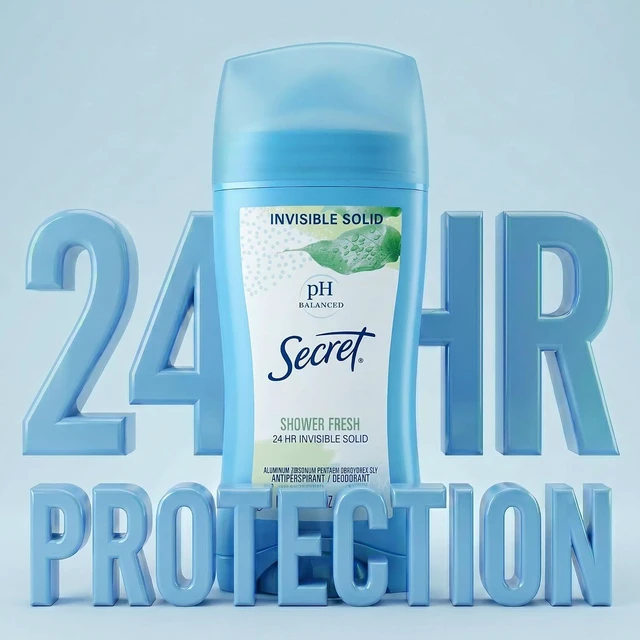 Alt view image 5 of 6 - Secret Antiperspirant and Deodorant Invisible Solid for Women, Shower Fresh Scent, pH Balanced, 24 Hour Sweat and Odor Protection, 2.6 oz