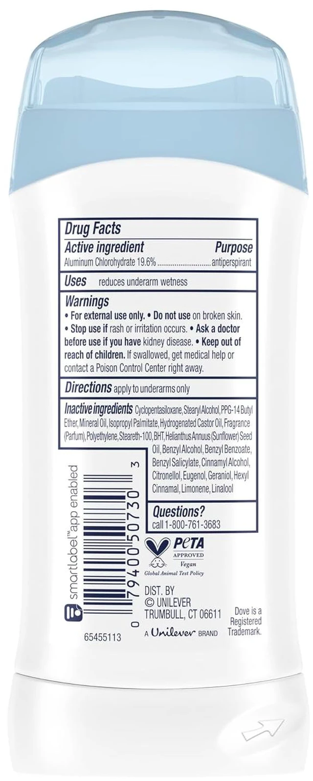 Alt view image 5 of 6 - Dove Original Clean Antiperspirant Deodorant, 2.6 oz