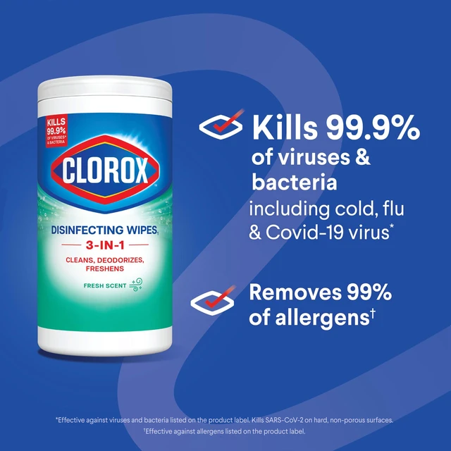 Alt view image 4 of 6 - Clorox Disinfecting Wipes, Bleach Free, Fresh Scent, 75 Ct