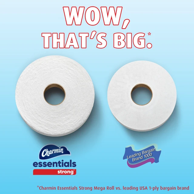 Alt view image 4 of 7 - Charmin Essentials Strong Toilet Paper 6 Mega Rolls, 429 Sheets per Roll