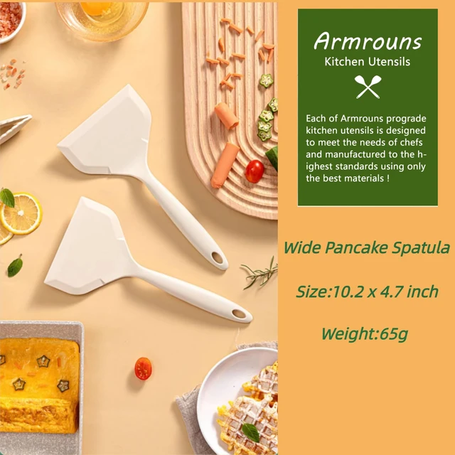 Alt view image 5 of 5 - Silicone Wide Pancake Spatula Turner, Heat Resistant Flipper Spatula for Cooking, Pancake, Pizza, Omelet