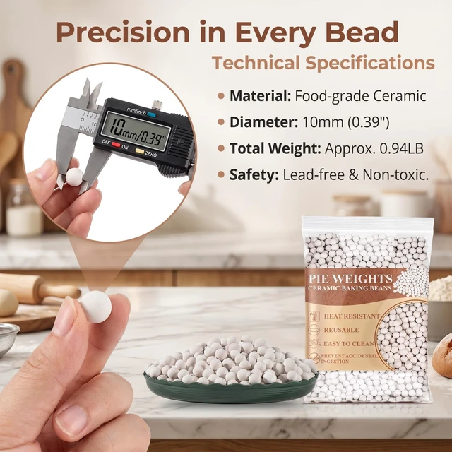 Alt view image 3 of 6 - Sukh 0.94LB Ceramic Pie Weights - Reusable Baking Beans for Blind Baking