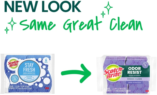 Alt view image 5 of 6 - Scotch-Brite Odor Resist Non-Scratch Scrub Sponge, Dishwasher-Safe, Resist Bacterial Odors, Multipurpose Dish Sponge for Gentle Cleaning, 6 Count