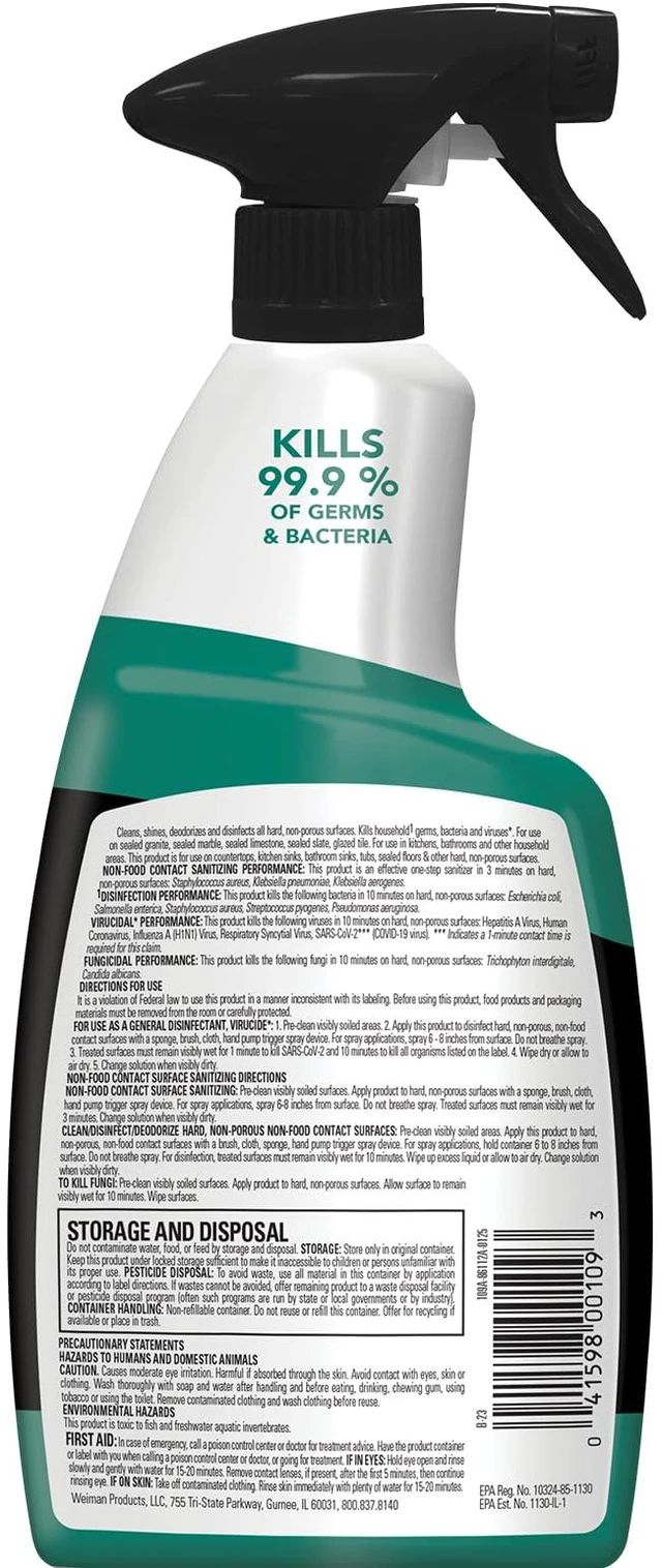 Alt view image 4 of 6 - Weiman Disinfectant Granite Daily Clean & Shine, 24 Fl Oz, Pack of 1