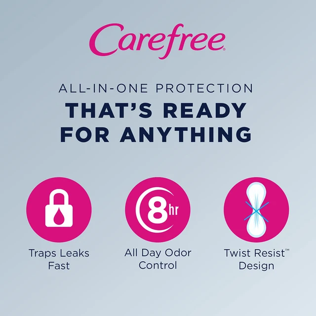 Alt view image 4 of 6 - Carefree Panty Liners, Regular, Wrapped, Unscented, 54 Count (2-Pack)