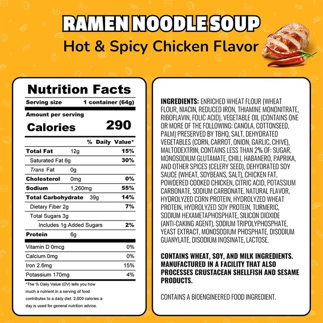 Alt view image 5 of 5 - Maruchan Instant Lunch Ramen Noodles, 2.25 Oz (12 Pack), Hot & Spicy Chicken Flavor, Japanese-Style, Ready in 3 Minutes