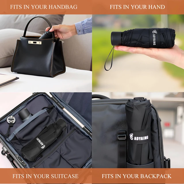 Alt view image 2 of 6 - GAOYAING Compact Travel Umbrella 34Inches with Case, Sun & Rain, Lightweight