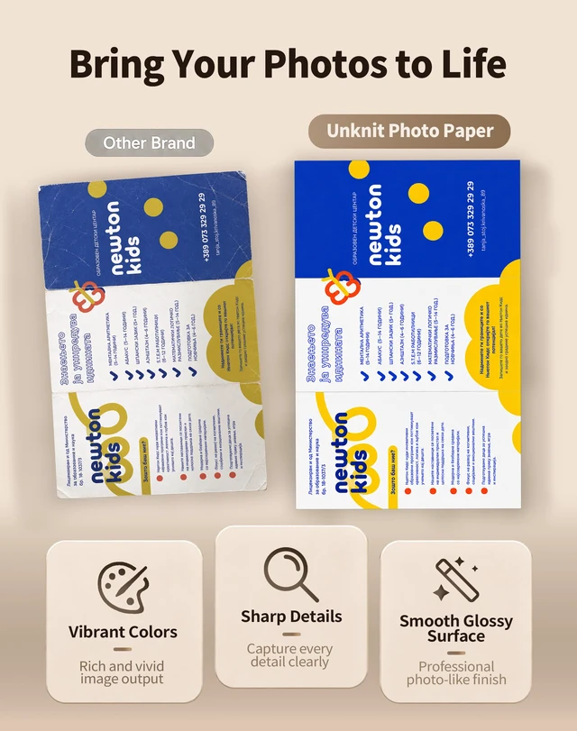 Alt view image 6 of 7 - Uinkit Photo Paper Glossy Double Sided 8.5x11 Inkjet 37lb 140gsm Dye Ink Photo Picture Flyer Calendar Magazine CD Cover Letter (40 Sheets)