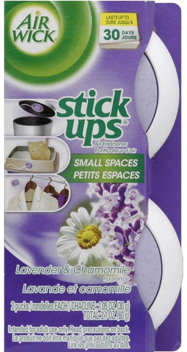 Alt view image 2 of 2 - Air Wick Stick Ups Small Spaces Lavender & Chamomile Air Freshener, 2-Count (Pack of 4)