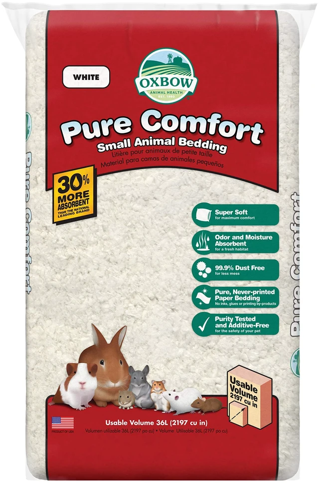Main image of Oxbow Small Animal Bedding 36 L, White, for Hamster, Guinea Pig, Rabbit, USA
