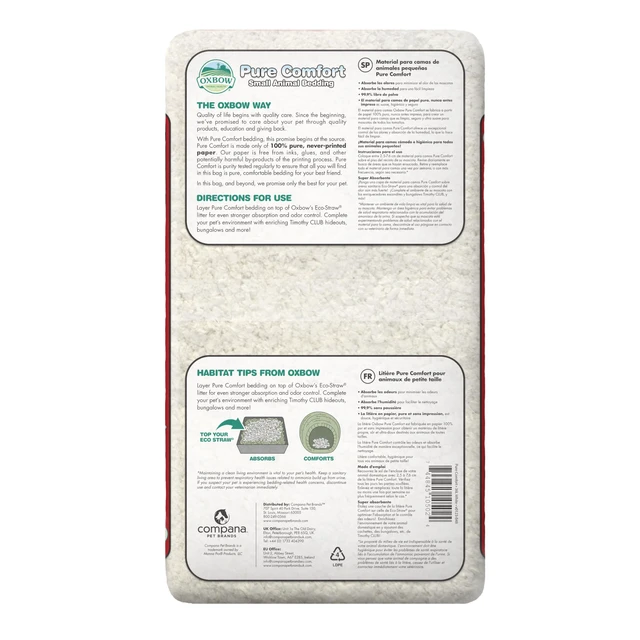Alt view image 4 of 6 - Oxbow Small Animal Bedding 36 L, White, for Hamster, Guinea Pig, Rabbit, USA
