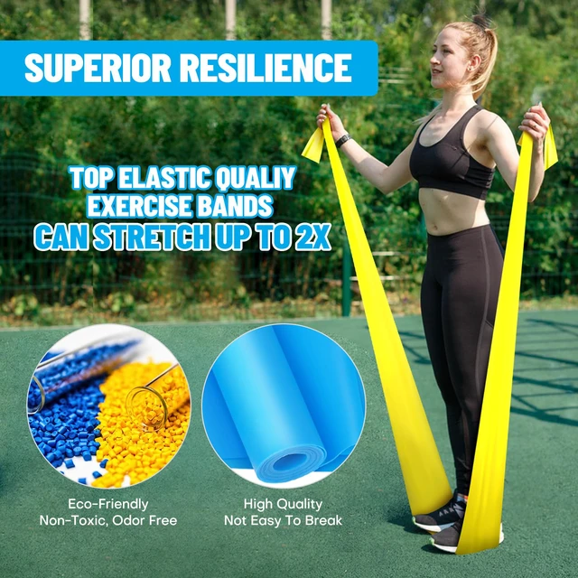 Alt view image 6 of 6 - Professional Physical Therapy Resistance Bands for Strength Training, Yoga, Pilates, Stretching and Recovery, Home Gym Exercise Bands