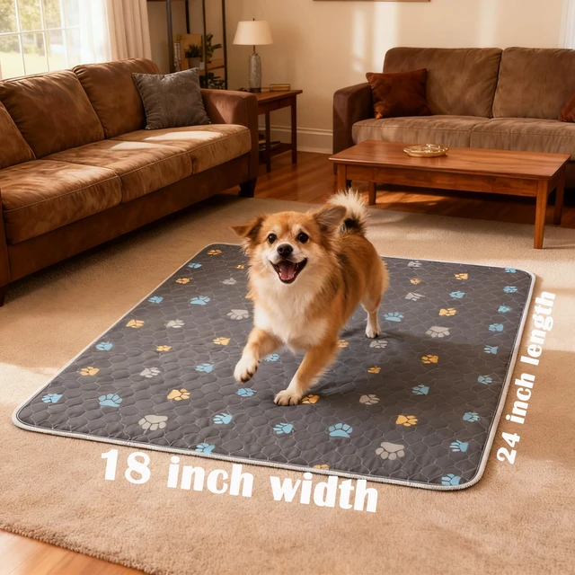 Alt view image 2 of 6 - Aitmexcn 2 Pack Reusable Washable Pee Pads for Dogs, 18"x24" Puppy Training Pads