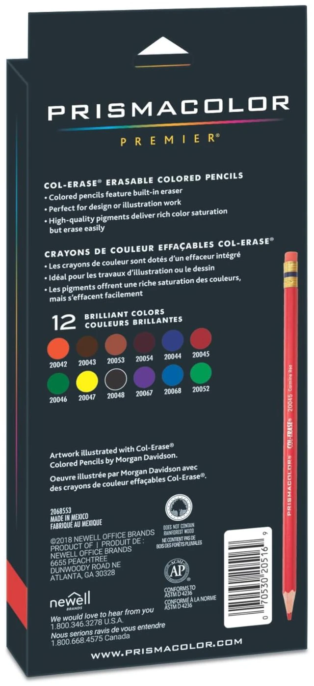 Alt view image 3 of 6 - Prismacolor Col-Erase Erasable Colored Pencils, 12 Pack