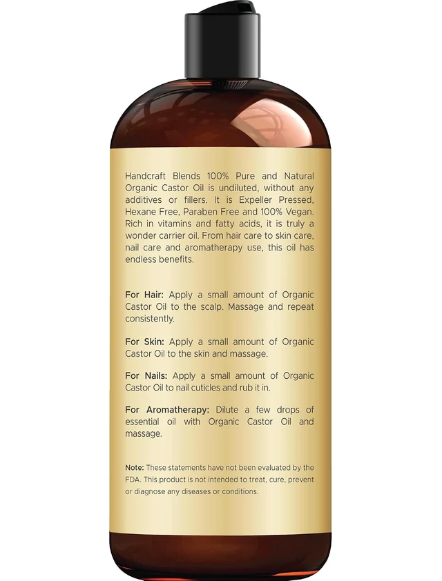 Alt view image 7 of 7 - Handcraft Blends Organic Castor Oil - 16fl oz