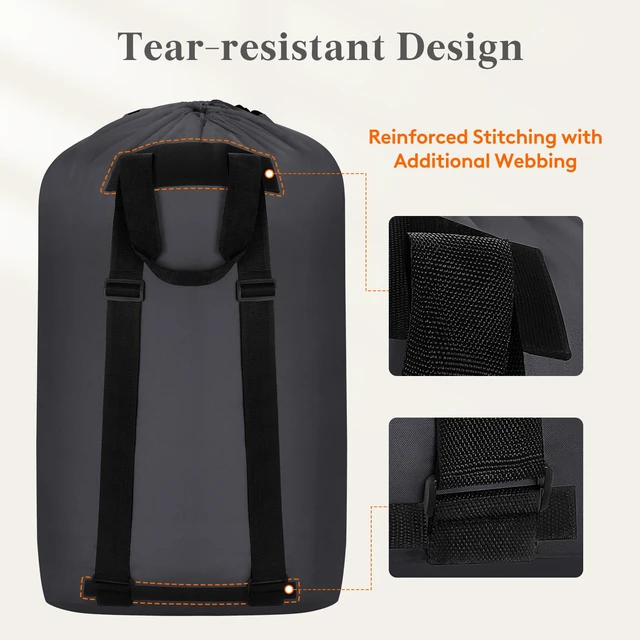Alt view image 5 of 6 - Lifewit 90L Laundry Bag Backpack Travel, Gray