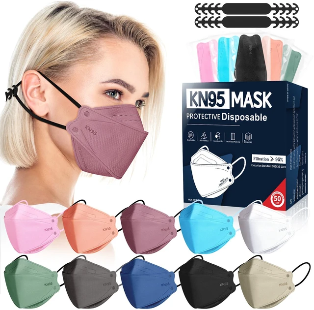 Main image of FENFEN KN95 Disposable Face Masks for Adults, 50 Pack, 5-Layer Protection, Breathable, Comfortable, Individually Wrapped