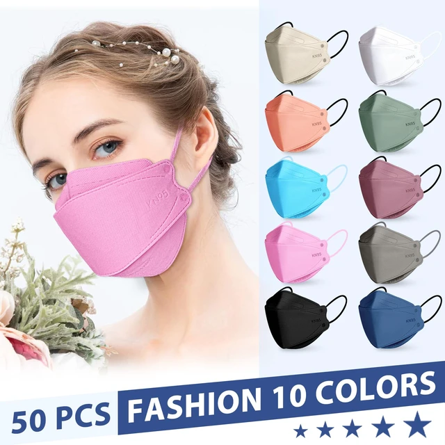 Alt view image 5 of 6 - FENFEN KN95 Disposable Face Masks for Adults, 50 Pack, 5-Layer Protection, Breathable, Comfortable, Individually Wrapped