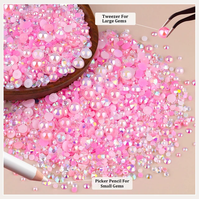 Alt view image 3 of 6 - 14000PCS Flatback Pearls and Pink Rhinestones Bedazzling Kit