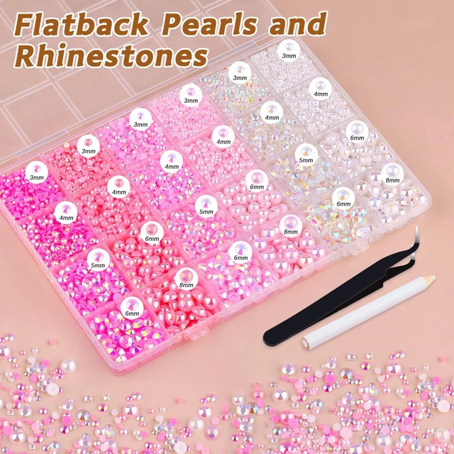 Alt view image 2 of 6 - 14000PCS Flatback Pearls and Pink Rhinestones Bedazzling Kit