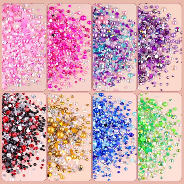 Alt view image 6 of 6 - 14000PCS Flatback Pearls and Pink Rhinestones Bedazzling Kit