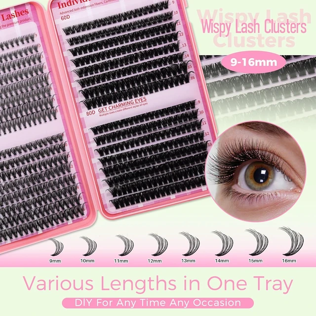 Alt view image 3 of 6 - RITALASH Lash Clusters Kit (20D+40D+60D+80D, 9-16mm) with Lash Bond&Seal, Lash Tweezers, Brush