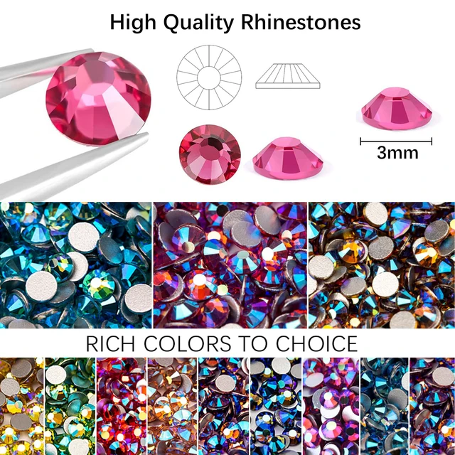 Alt view image 2 of 7 - 56000Pcs 56 Colors 3mm Resin Jelly Flatback Rhinestones for Bedazzling, Crafting, Nail Art, Diamond Art, Clothing