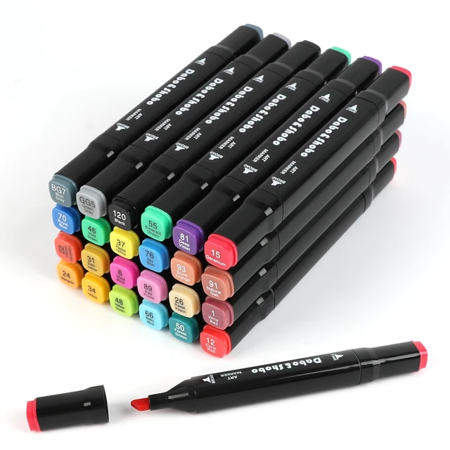 Alt view image 5 of 7 - Dabo&Shobo 24 Colors Drawing Markers, Dual Tip Art Markers for Adult Sketching and Coloring