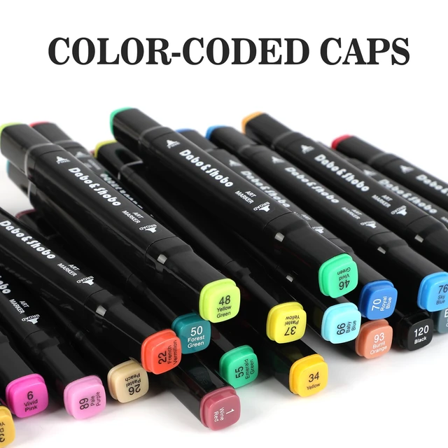 Alt view image 2 of 7 - Dabo&Shobo 24 Colors Drawing Markers, Dual Tip Art Markers for Adult Sketching and Coloring