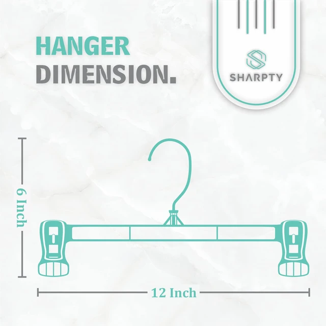 Alt view image 6 of 6 - Sharpty Pant & Skirt Hangers 10 Pack, Black, Durable Space Saving Non-Slip, for Shorts, Shirts, Jeans, Dresses, Slacks, Coats, and More