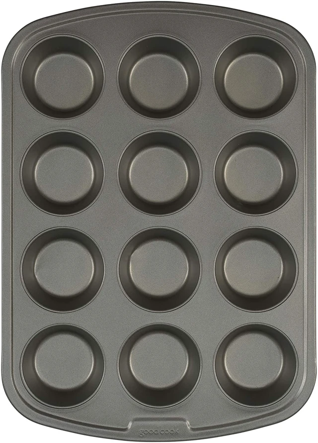 Alt view image 4 of 6 - GoodCook Everyday Nonstick Steel Muffin Pan, 12 Cup, Gray