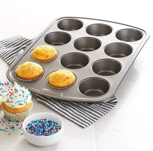 Alt view image 5 of 6 - GoodCook Everyday Nonstick Steel Muffin Pan, 12 Cup, Gray