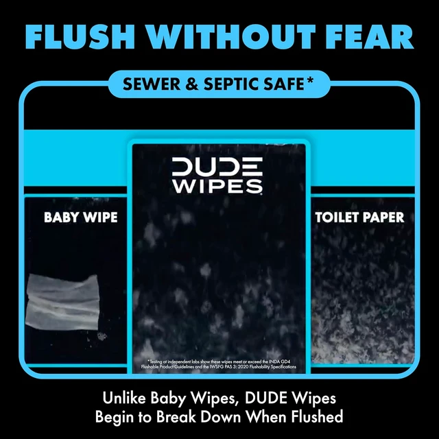 Alt view image 3 of 6 - DUDE Wipes On-the-Go Unscented Adult Flushable Travel Wipes, 30 Count