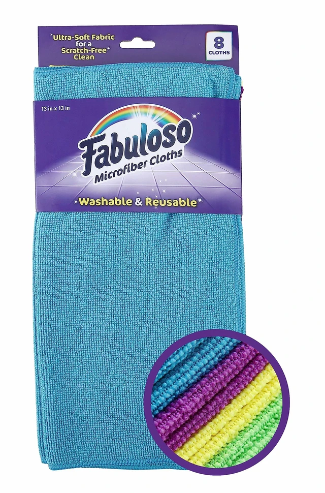 Main image of Fabuloso Microfiber Cleaning Cloths for Home & Car, 13x13, Purple, 8 Count