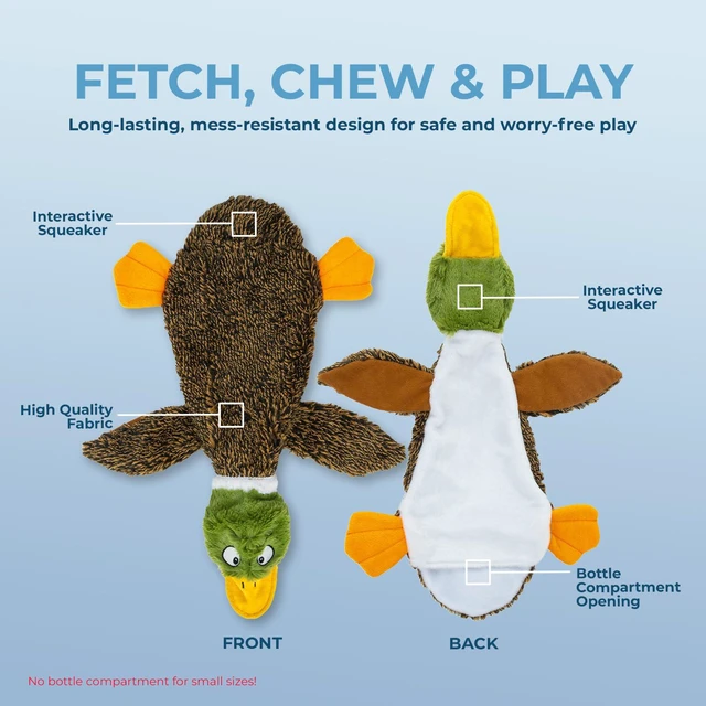 Alt view image 6 of 6 - Best Pet Supplies 2-in-1 Fun Skin Stuffless Dog Toy - Wild Duck, Small