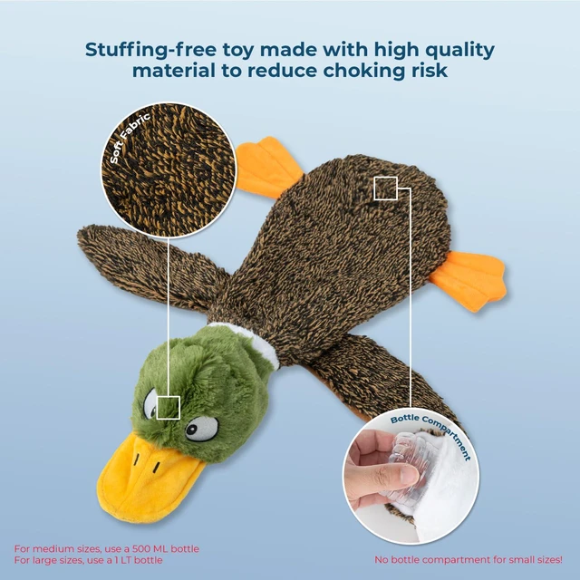 Alt view image 2 of 6 - Best Pet Supplies 2-in-1 Fun Skin Stuffless Dog Toy - Wild Duck, Small